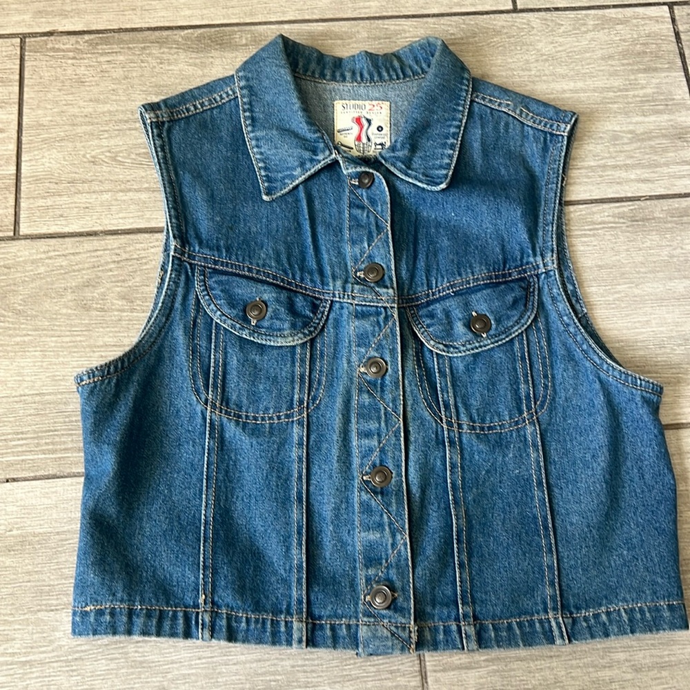 Vintage Studio 25 Cotton Denim Vest Size Medium